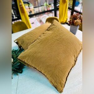 Parachute Golden Ochre Linen Pillowcases Set of 2 Standard